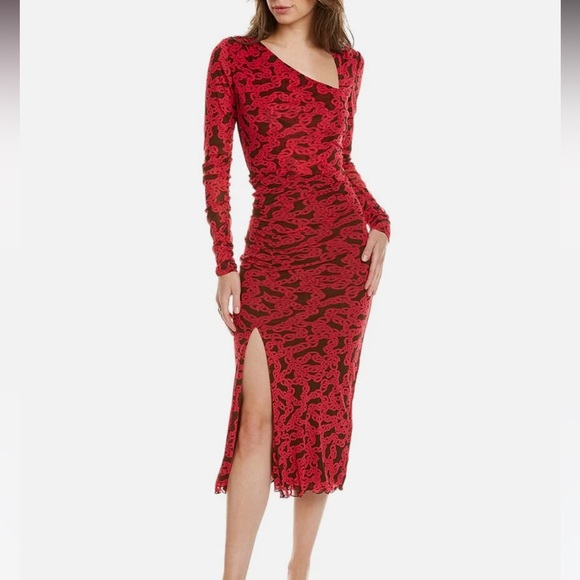 DIANE VON FURSTENBERG Edyna Midi Dress Size M - Picture 1 of 14